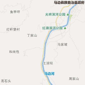 乐山市马边彝族自治县行政地图