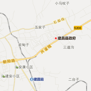 葫芦岛市建昌县行政地图