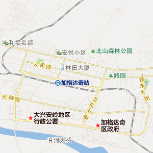 大兴安岭地区加格达奇区行政地图