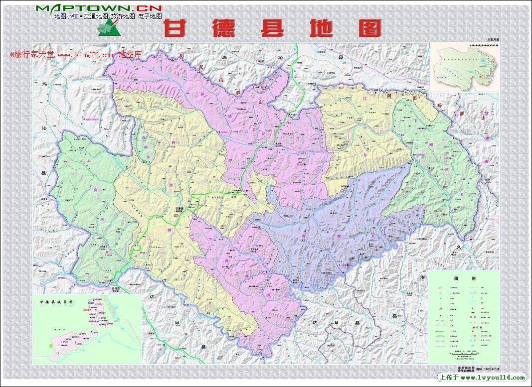 【果洛藏族自治州甘德县地图】青海省果洛藏族自治州甘德县地图查询