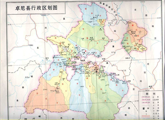 甘南藏族自治州卓尼县电子地图,甘南藏族自治州卓尼县行政地图全图