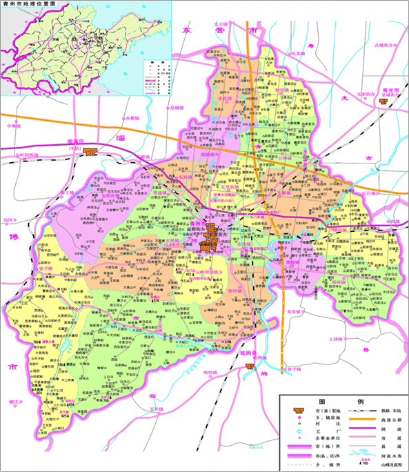 潍坊市青州市地图