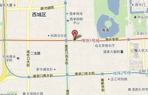 北京地图 北京市村级地名 西单